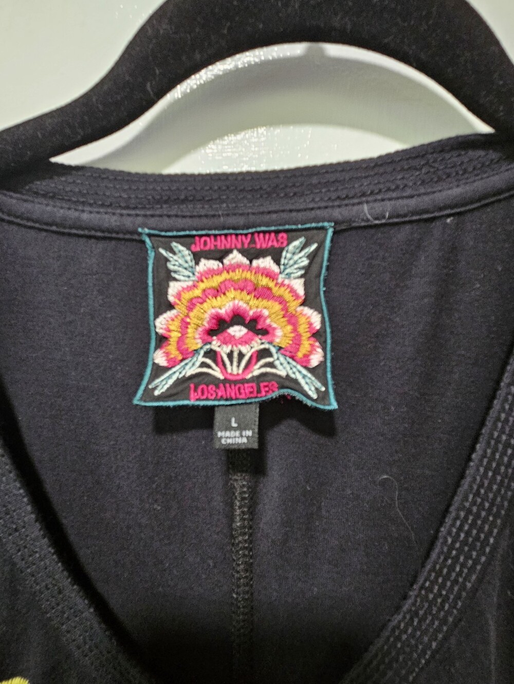 Johnny Was Black Maxi Dress with Multicolor Floral Embroidery - Picture 3 of 4